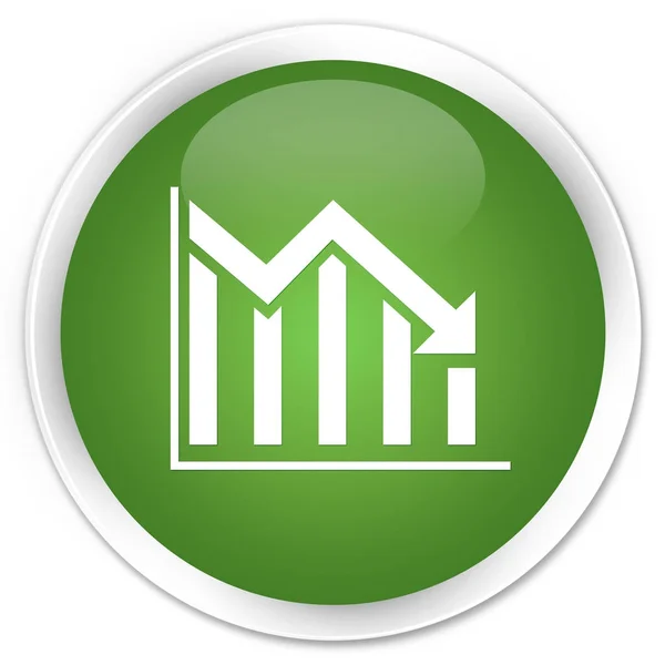 Statistiche giù icona premium soft pulsante rotondo verde — Foto Stock