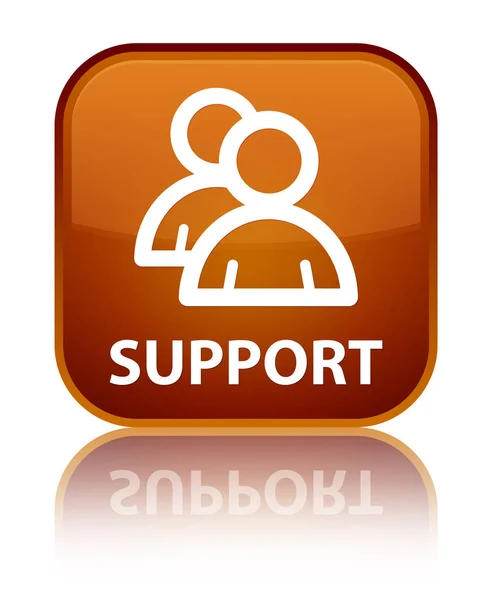 Support (group icon) special brown square button — Stock Photo, Image