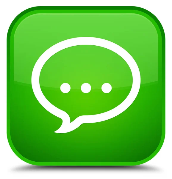 Talk icon special green square button — Stock Photo, Image