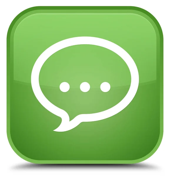 Talk icon special soft green square button — Stock Photo, Image