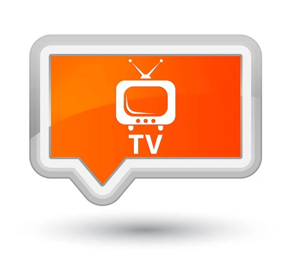 -TV belangrijkste oranje banner-knop — Stockfoto