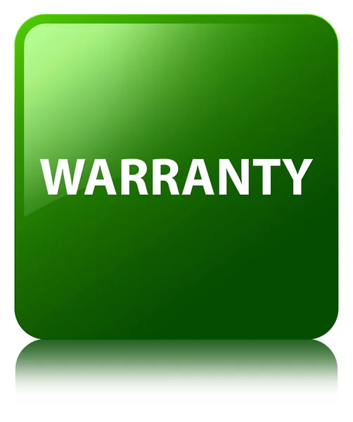 Warranty green square button — Stock Photo, Image