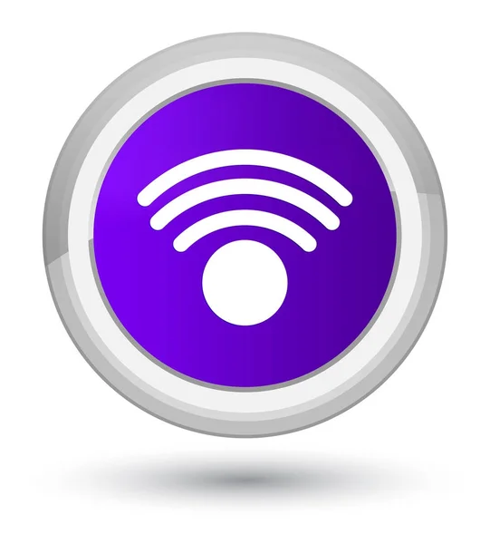 Wi-Fi ikonu hlavní fialové kulaté tlačítko — Stock fotografie