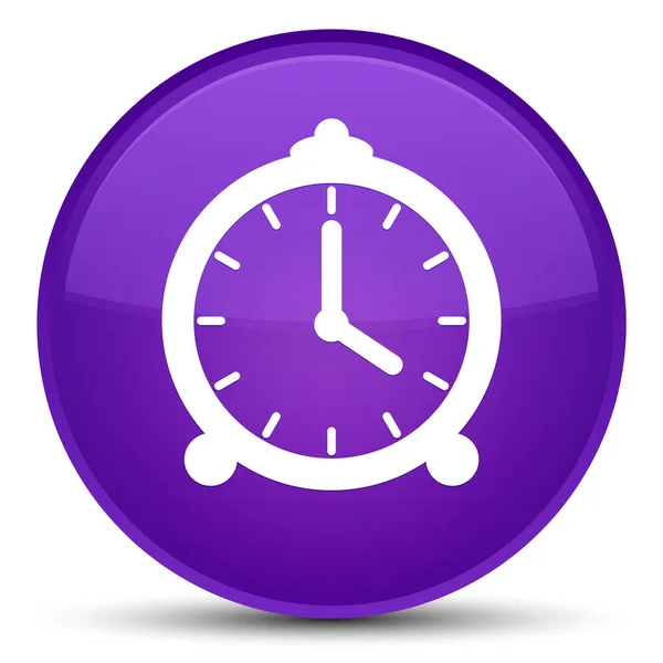 Alarm clock icon special purple round button — Stock Photo, Image