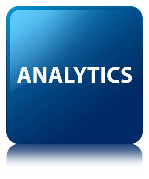 Analytics niebieski przycisk kwadratowy — Zdjęcie stockowe