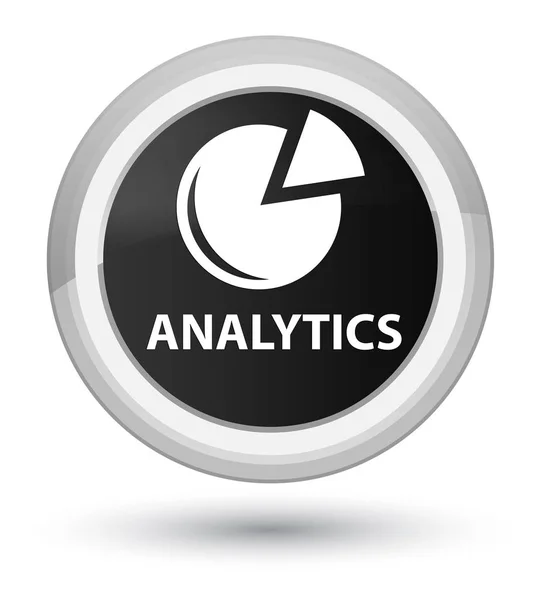 Analytics (graph icon) prime black round button — Stock Photo, Image