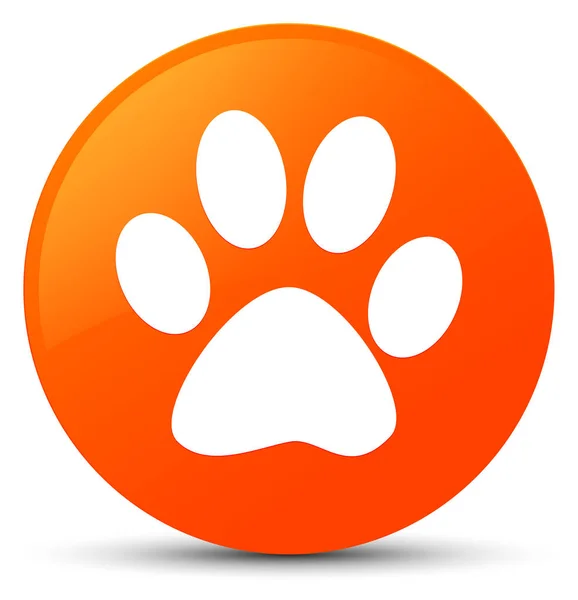 Animal footprint icon orange round button — Stock Photo, Image