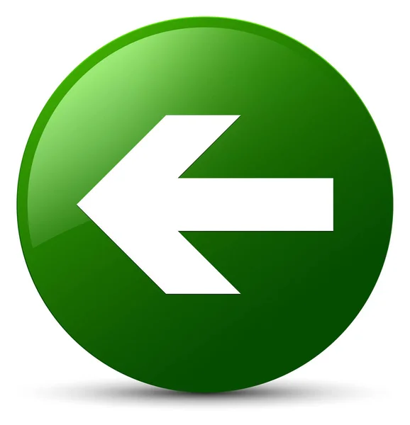 Bakåt-pilen ikonen gröna runda knappen — Stockfoto