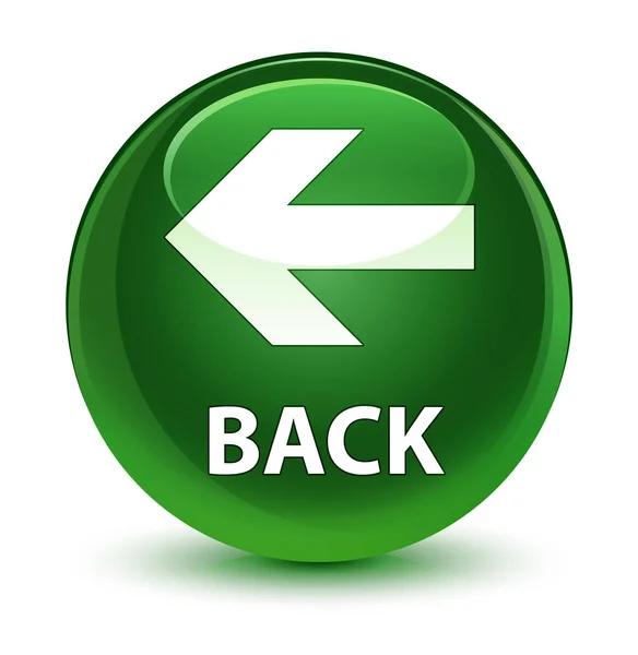 Back glassy soft green round button — Stock Photo, Image