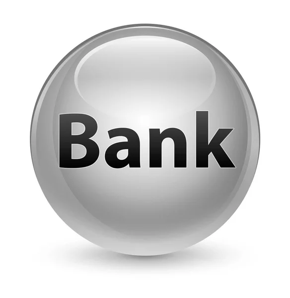 Banco de cristal blanco botón redondo — Foto de Stock