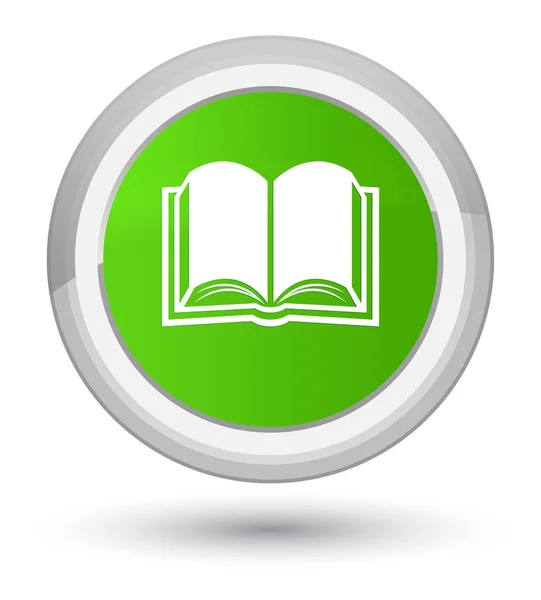 Könyv ikon elsődleges puha zöld kerek gomb — Stock Fotó