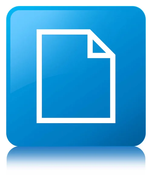 Kosongkan ikon halaman cyan tombol persegi biru — Stok Foto