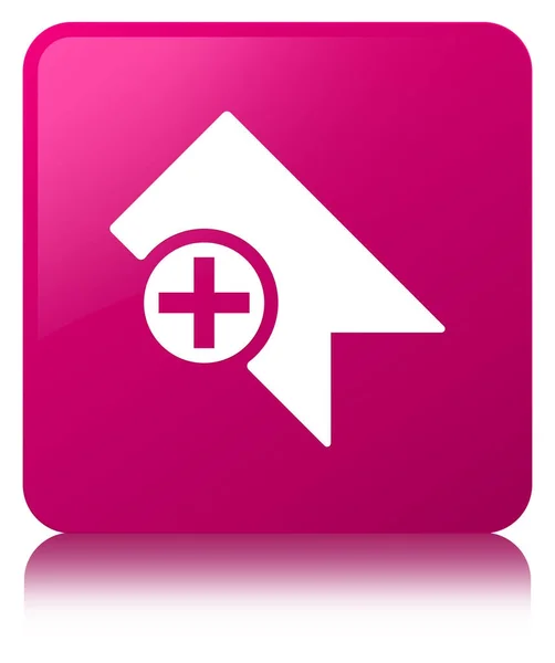 Lesezeichensymbol rosa quadratischer Knopf — Stockfoto