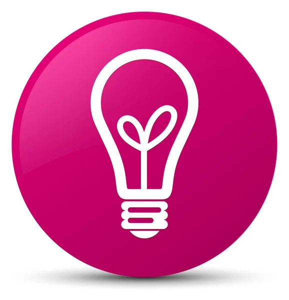 Bulb icon pink round button — Stock Photo, Image