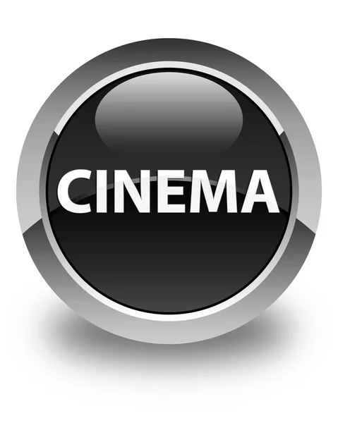 Sinema parlak siyah yuvarlak düğme — Stok fotoğraf
