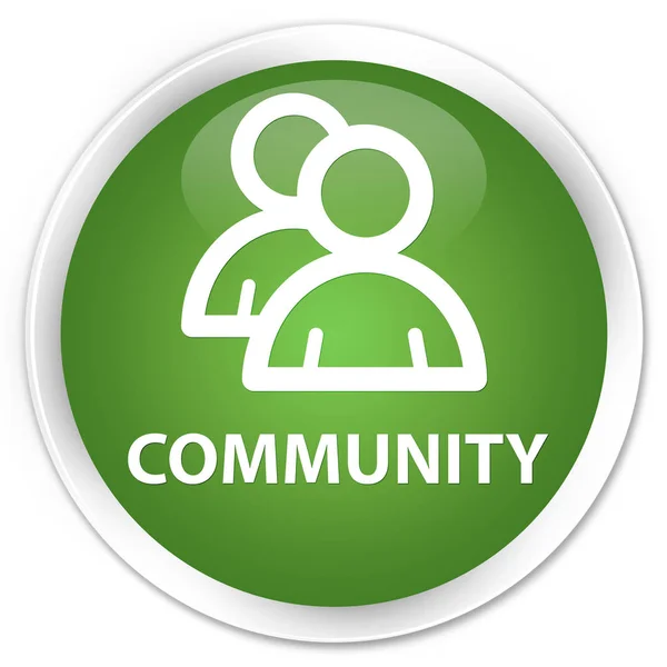 Comunità (icona di gruppo) pulsante rotondo verde morbido premium — Foto Stock