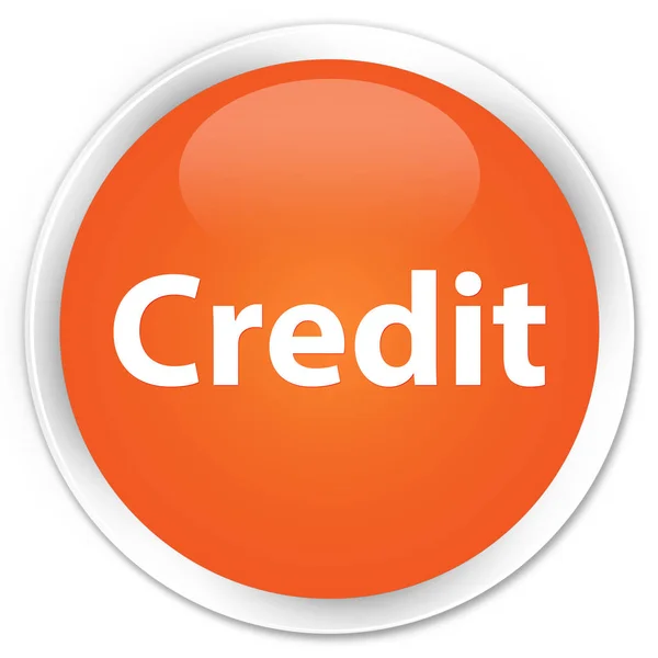 Pomarańczowy, okrągły przycisk premii kredytowej — Zdjęcie stockowe