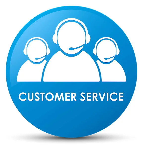 Customer service (team pictogram) cyaan blauw ronde knop — Stockfoto