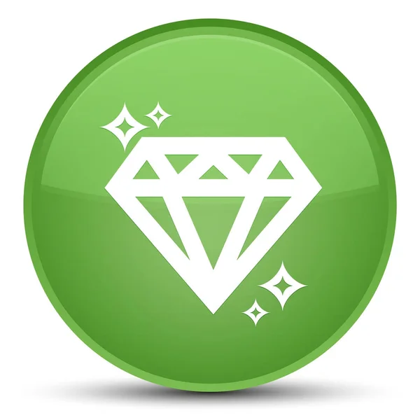 Icono de diamante especial botón redondo verde suave —  Fotos de Stock