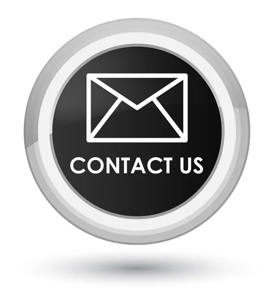 Contact us (email icon) prime black round button — Stock Photo, Image