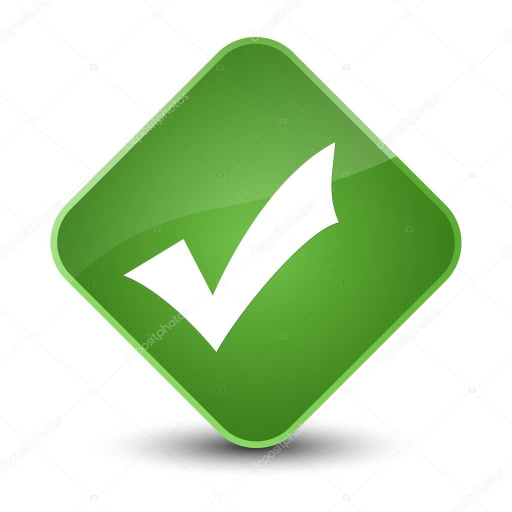 Validation icon elegant soft green diamond button Stock Validation icon elegant soft green diamond button Stock