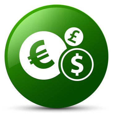 Finans simgesi yeşil yuvarlak düğmesi