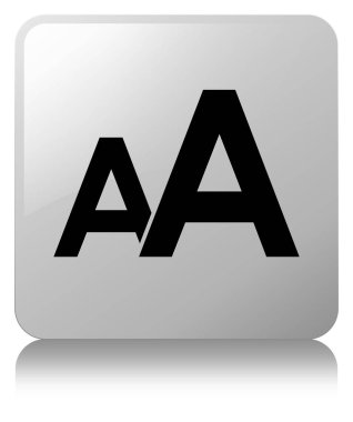 Yazı tipi boyutu simgesi Beyaz kare düğme