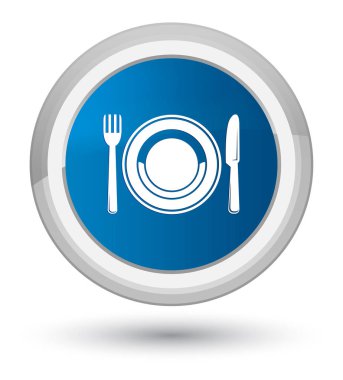 Gıda plaka simgesi baş mavi yuvarlak düğmesi