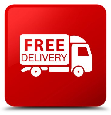 Ücretsiz teslimat kamyonu kutsal kişilerin resmi kırmızı kare düğme