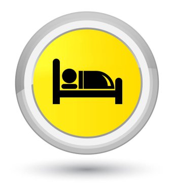 Otel yatak kutsal kişilerin resmi ana sarı yuvarlak düğme