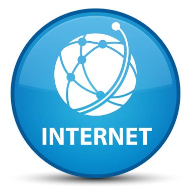 Internet (küresel ağ simgesini) özel mavi mavi yuvarlak düğmesi