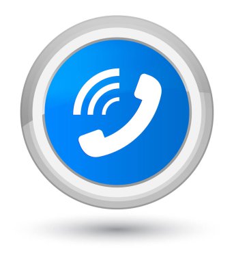 Zil simgesini Ana camgöbeği mavi yuvarlak düğmesi telefon