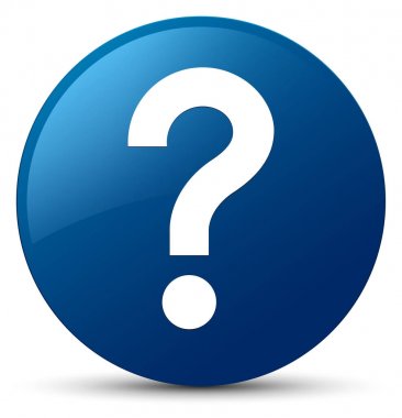 Soru işareti simgesi mavi yuvarlak düğmesi