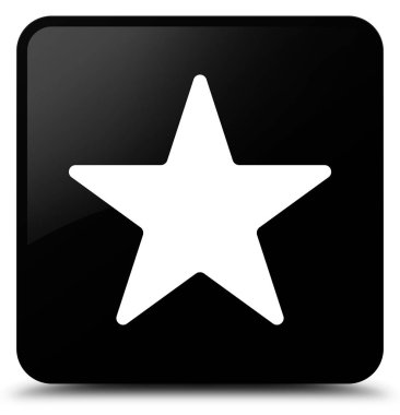 Yıldız simgesi siyah kare düğme