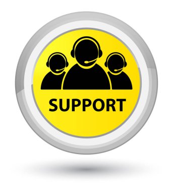 (Müşteri bakım ekibi simgesi) baş sarı yuvarlak düğmeye destek