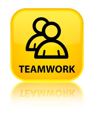 Ekip çalışması (grup simgesi) özel sarı kare düğme