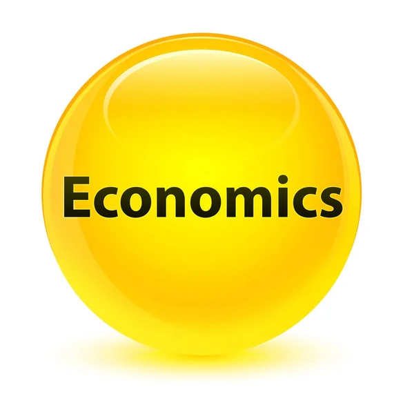 Economia botão redondo amarelo vítreo — Fotografia de Stock