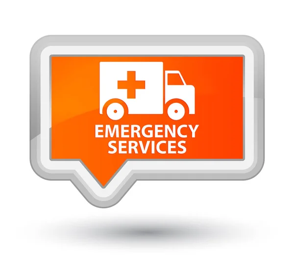 Emergency services prime orange banner button — Stock Photo, Image