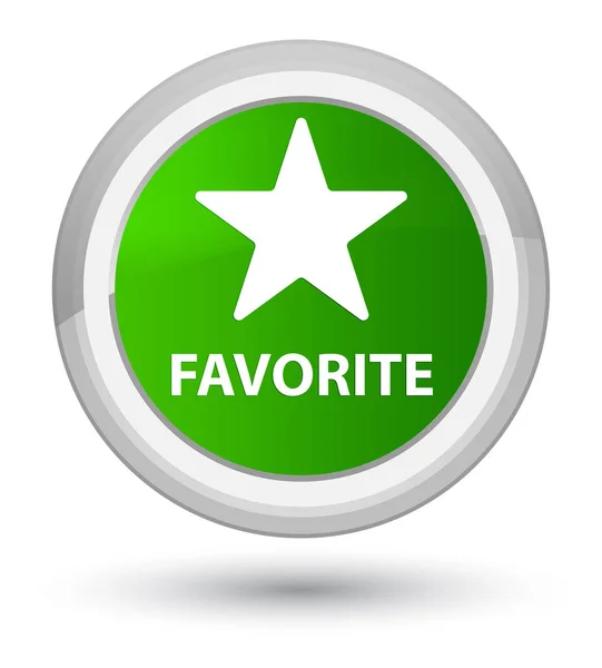 Favorito (ícone estrela) botão redondo verde principal — Fotografia de Stock
