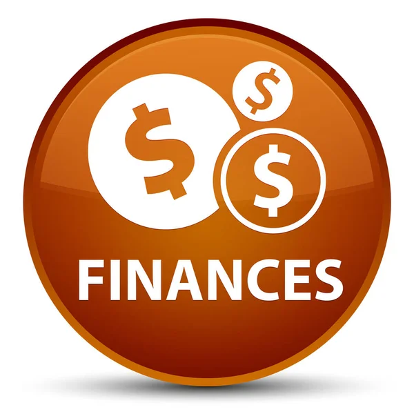 Finanças (sinal de dólar) botão redondo marrom especial — Fotografia de Stock