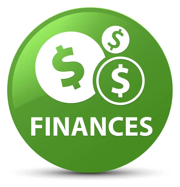 Finanças (sinal de dólar) botão redondo verde suave — Fotografia de Stock