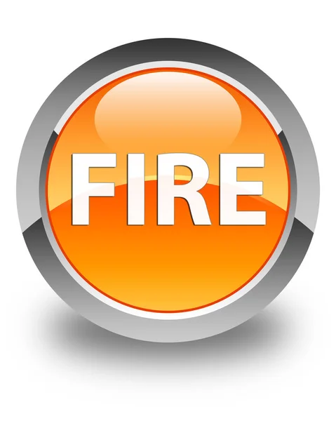 Požární lesklé oranžové kulaté tlačítko — Stock fotografie