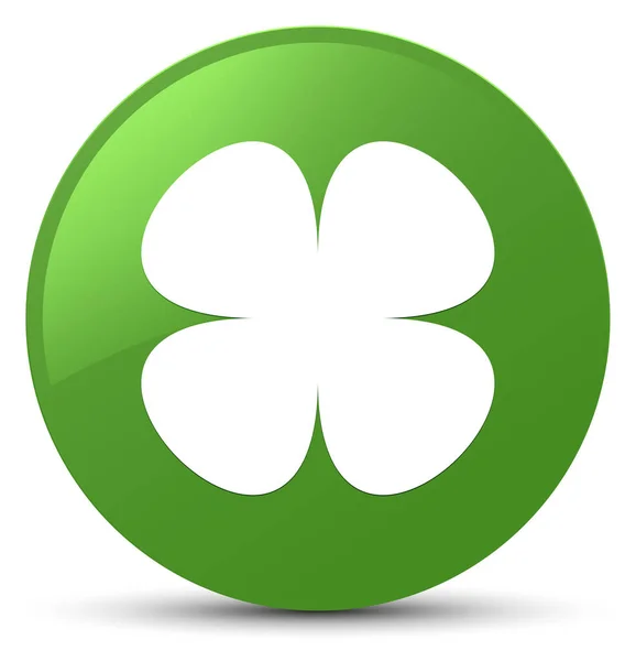 Flower leaf icon soft green round button — Stock Photo, Image