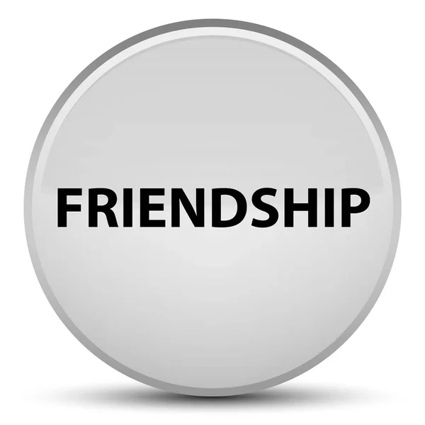 Специальная белая круглая кнопка дружбы — стоковое фото