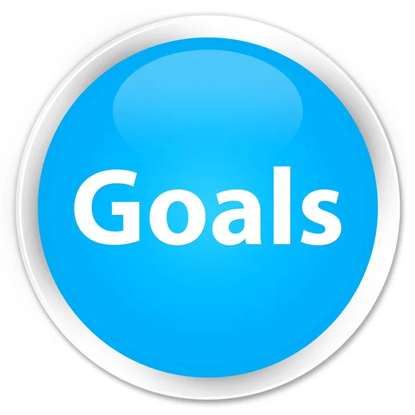 Goals premium cyan blue round button — Stock Photo, Image