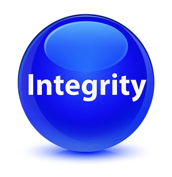 Integrity glassy blue round button — Stock Photo, Image