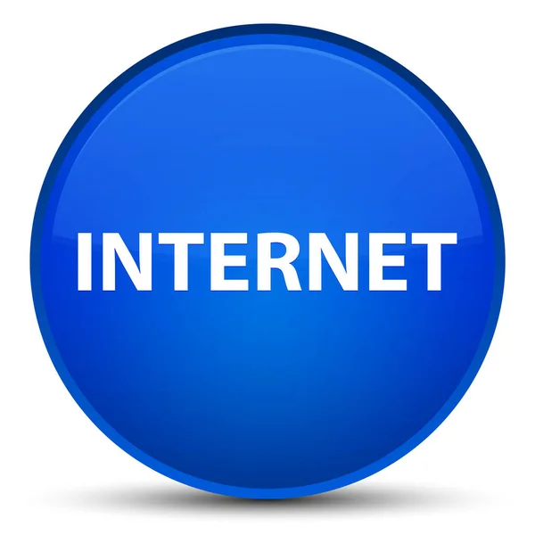 Specjalny niebieski okrągły przycisk Internet — Zdjęcie stockowe
