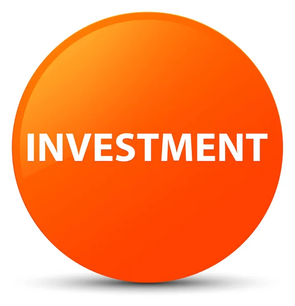 投資オレンジ丸ボタン — ストック写真