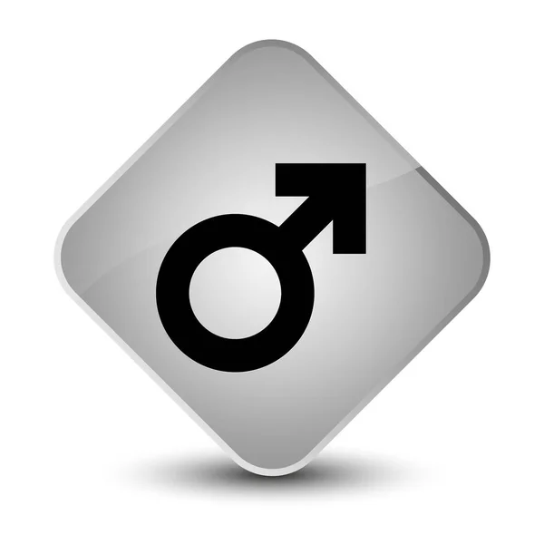 Male sign icon elegant white diamond button — Stock Photo, Image