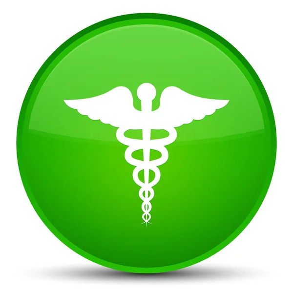 Медична піктограма спеціальна зелена кругла кнопка — стокове фото